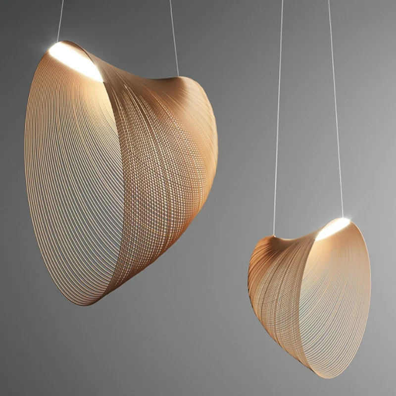 Modern Nordic Wooden Art: Silent Style Restaurant, Bedroom, Study, Homestay, Living Room, Creative Art Pendant Light