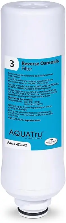 

Stage 3 Reverse Osmosis Water Filter for AquaTru Classic, Smart & Under Sink Models