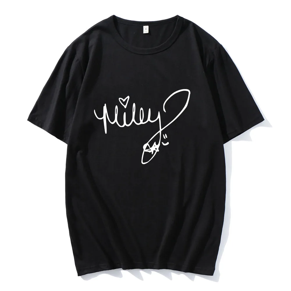 Miley Cyrus T-shirt Comfortable Cotton Summer O-neck Tee-shirt Casual Short Sleeve Women/Men Tshirts Singer Sign Printing Tees