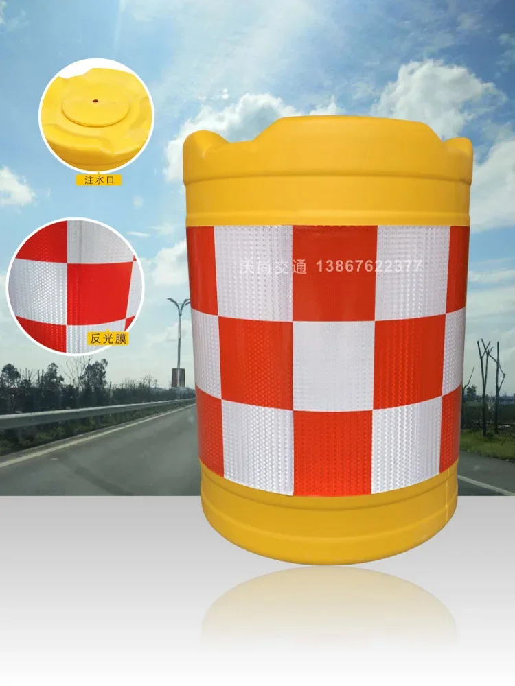 Safe Road Isolation Anti-Collision Bucket  Roll Plastic Anti-Collision Bucket  Pier Water Flow Warning Reflective Bucket 40*70cm