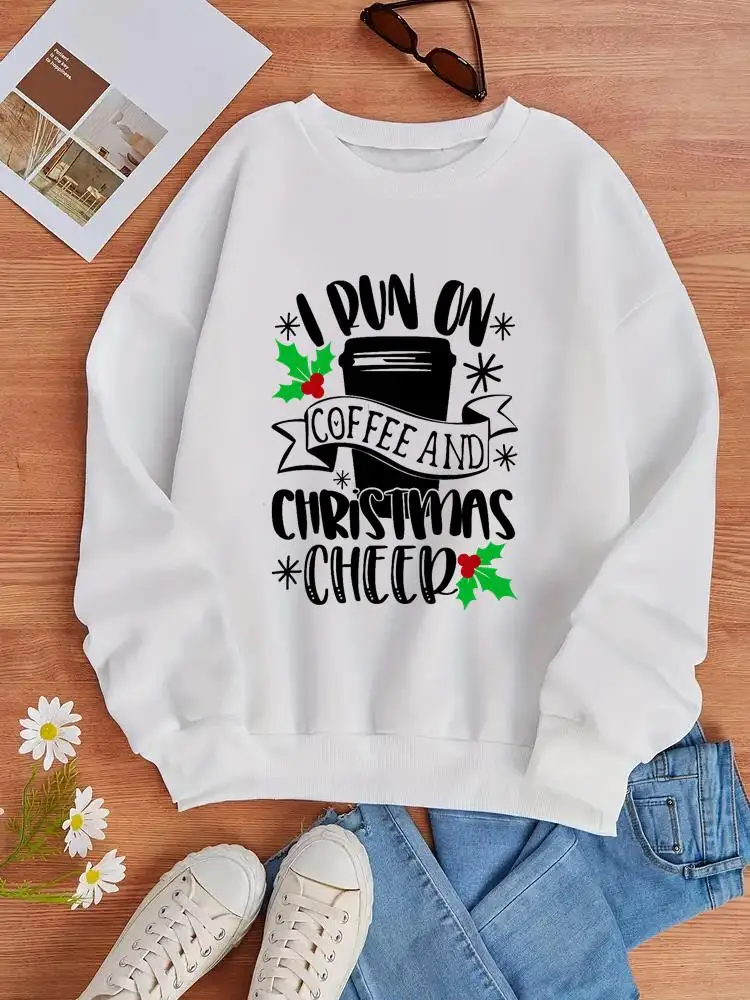 

Coffee Love Style Letter Graphic Sweatshirts Holiday New Year Christmas Fashion Casual Print Female Women Clothing Pullovers