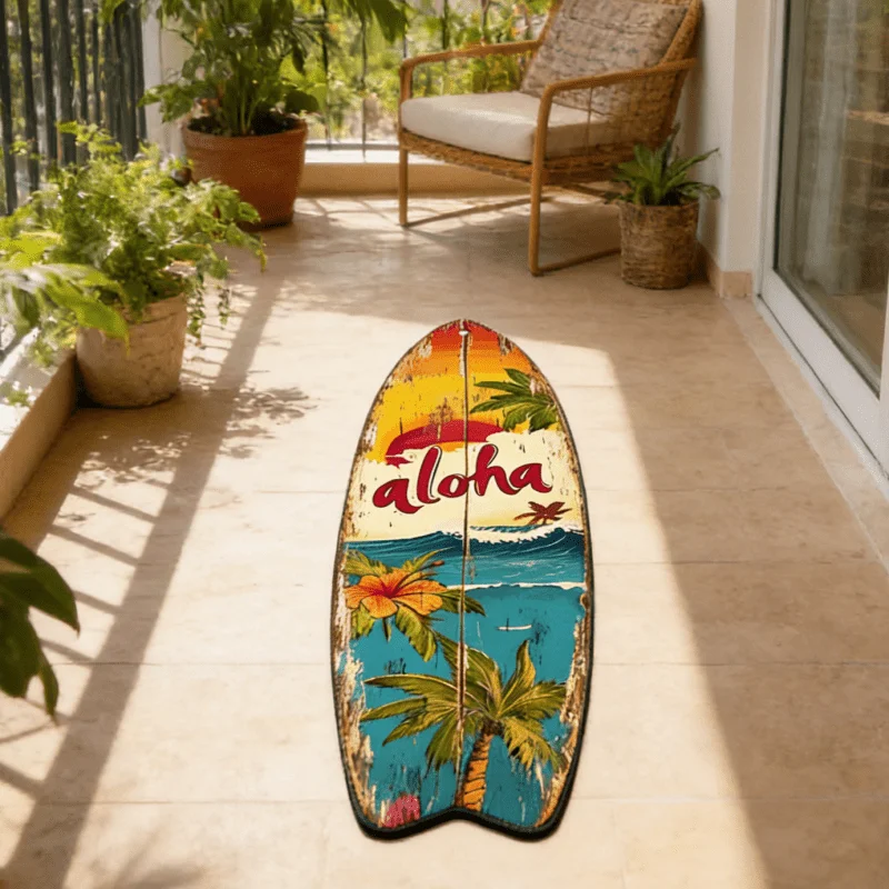 Vikama Creative Seaside Surfboard Carpet Living Room Sofa Non Slip Floor Mat Bedroom Bedside Carpet Home Decoration