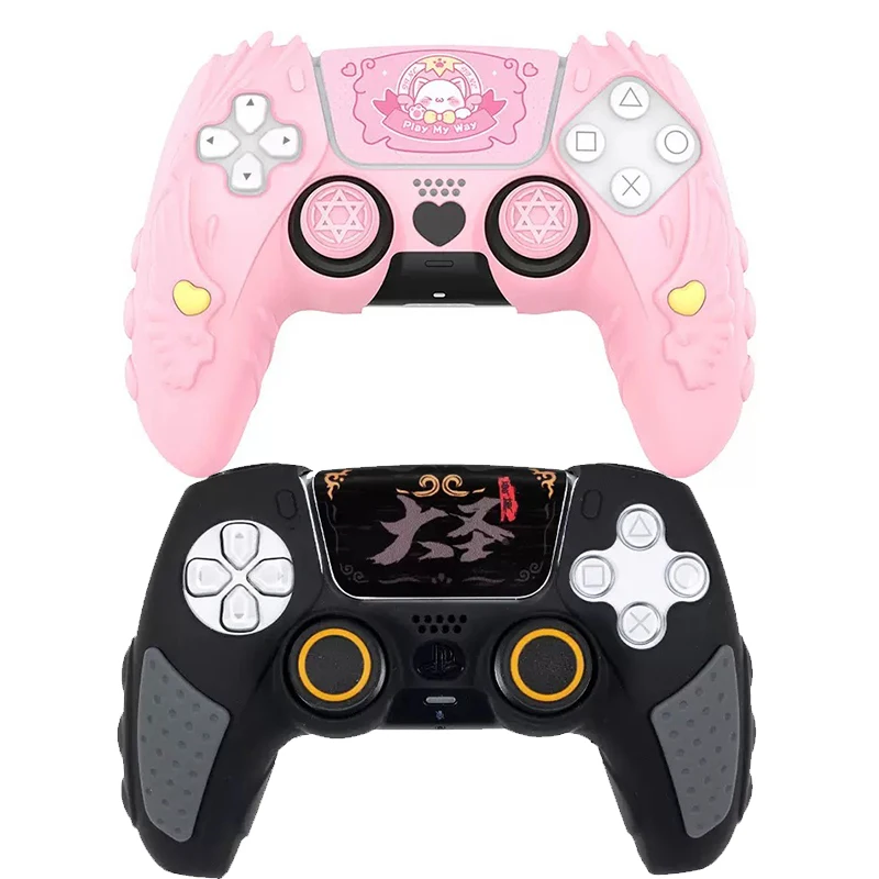 

For PS5 Controller Cover Case Anti-Slip Silicone Protective Case Skin Compatible with PS5 Controller with Thumb Grip Cap sticker