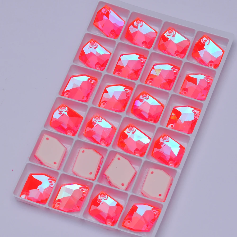 PUBRILEX Neon Cosmic Flatback Strasssteine zum Aufnähen, Glasperlen für DIY-Nähprojekte, Kristalle für Handarbeiten und Kleidungsdekoration – Detail 10