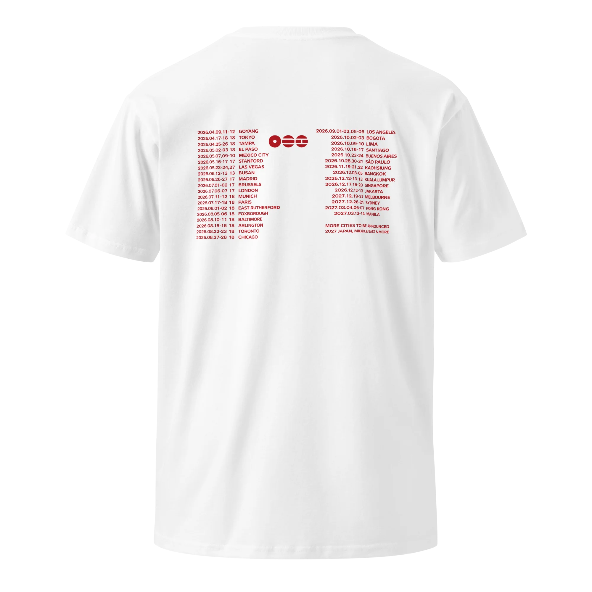 BTS J-hope Taehyung 2026 World Tour Doppelseitiges Grafik-T-Shirt mit Porträt und Tour-Städtenliste Kpop-Fans T-Shirt für Männer, Frauen und Kinder – Detail 6