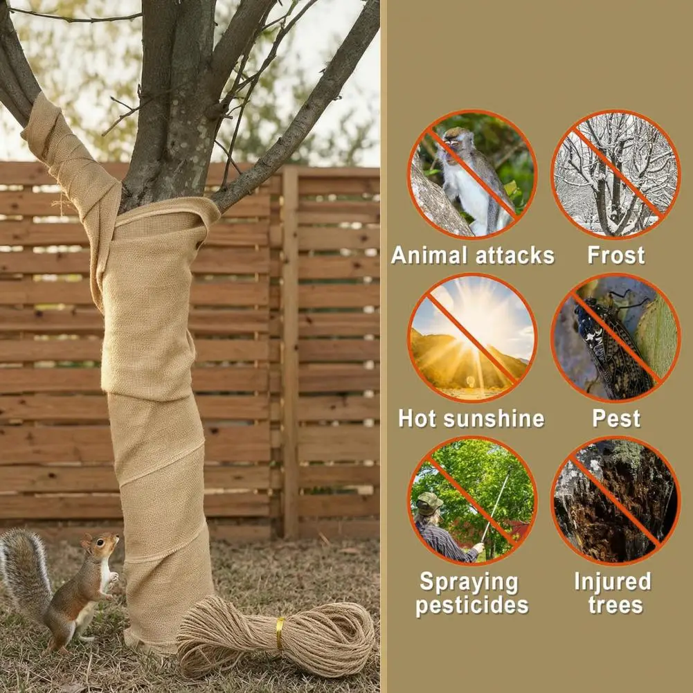 Tree Wrap Burlap Winter Plant Protection Natural Burlap Tree Wrap for Winter Protection Frost Freeze Plant Trunk Protector
