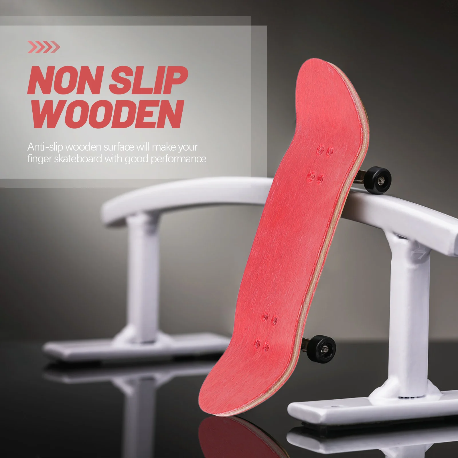 Ponte di ricambio per tastiera Mini skateboard in legno leggero per trucchi delle dita Allenamento delle dita Intrattenimento del movimento della punta delle dita