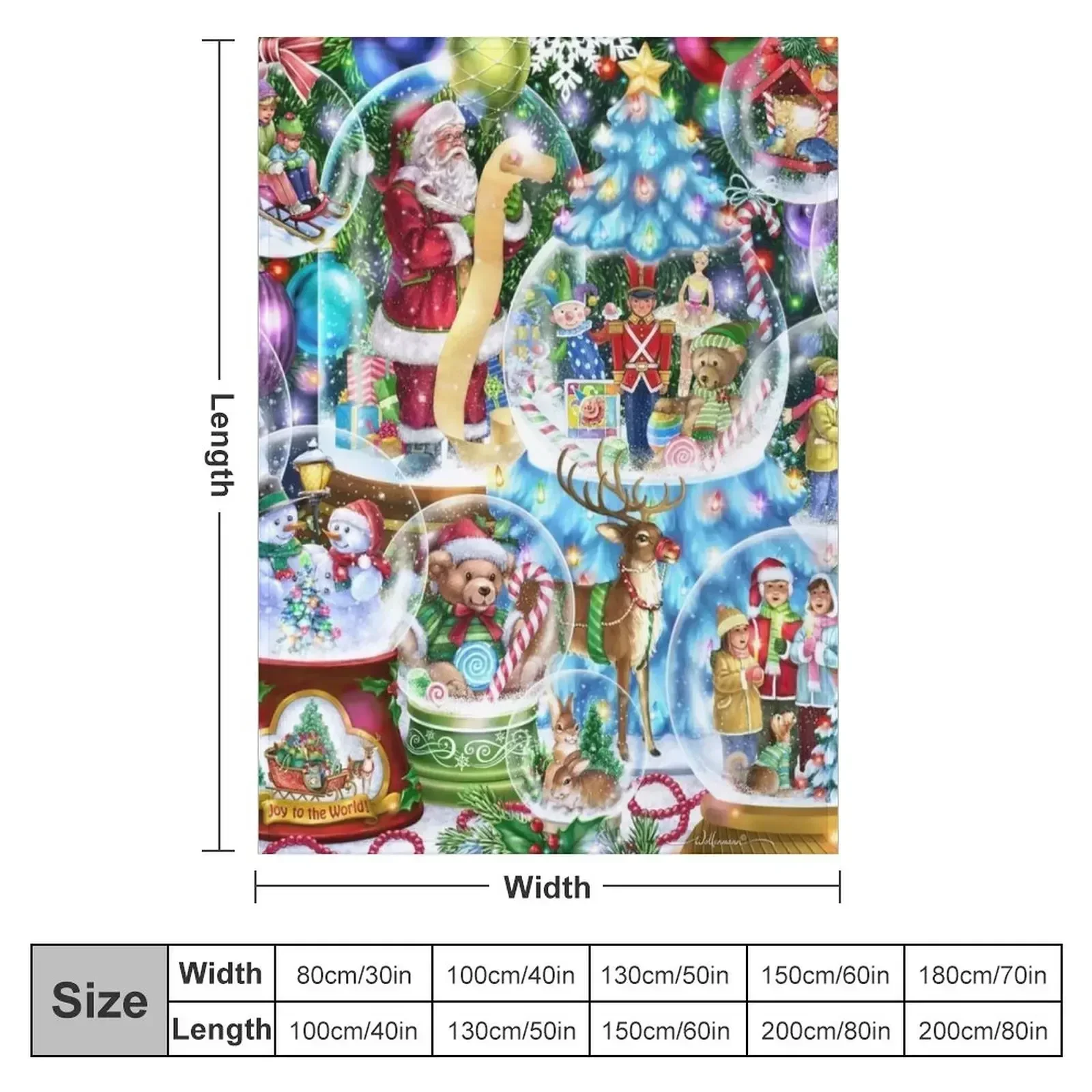 Christmas Snow Globes Throw Blanket couch cozy soft plush fuzzy picnic outdoor blanket