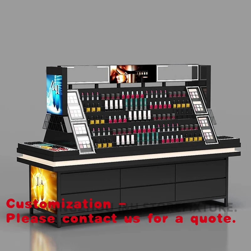 

Customize.Factory High Class Furniture Counter Display Stand Cosmetics Custom Black Lipstick Makeup Cabinet Shelves