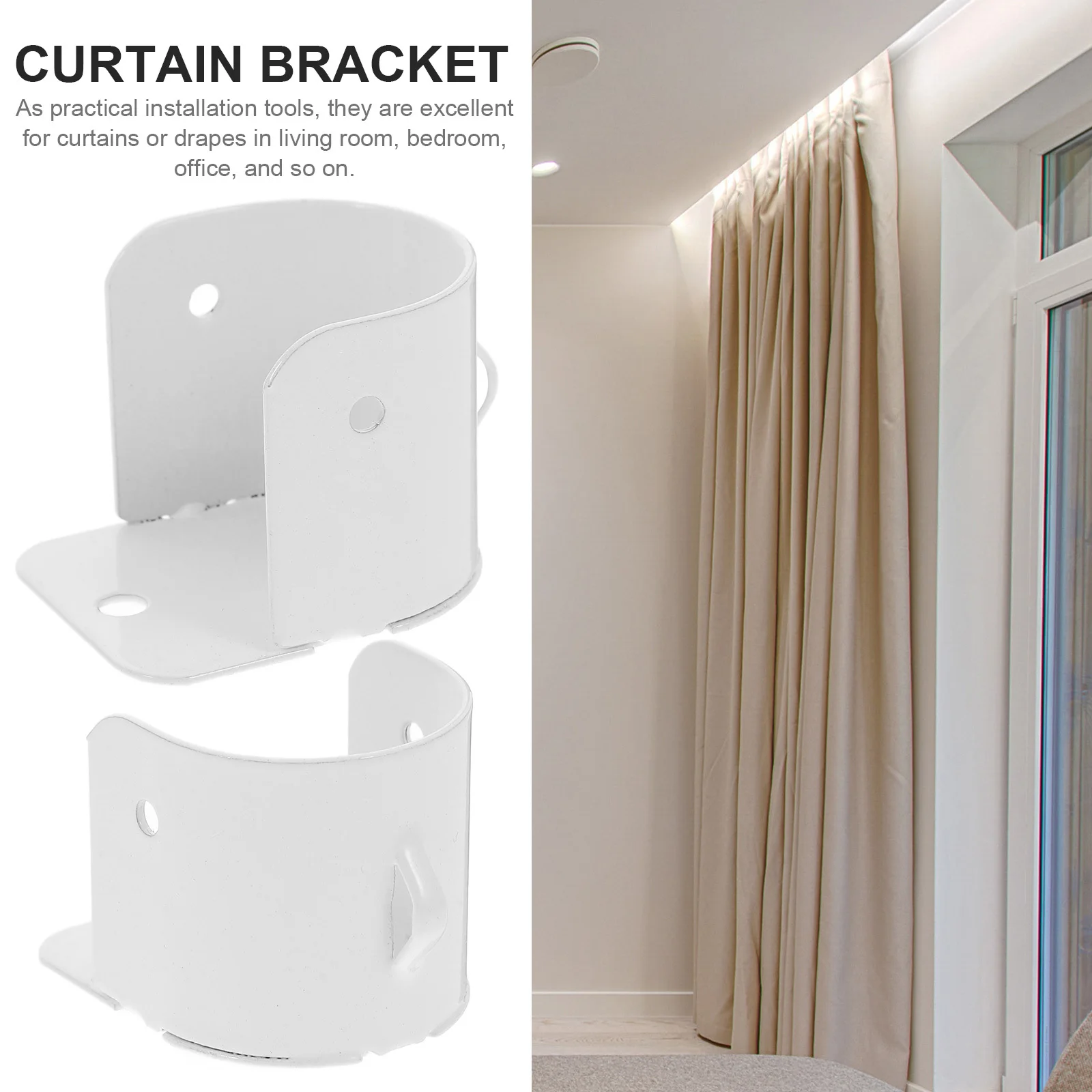 4 قطعة قوس تخزين شفة الحديد لخزانة الحمام غرفة الغسيل توفير المساحة سهلة التركيب قضيب حامل دعم خزانة #3