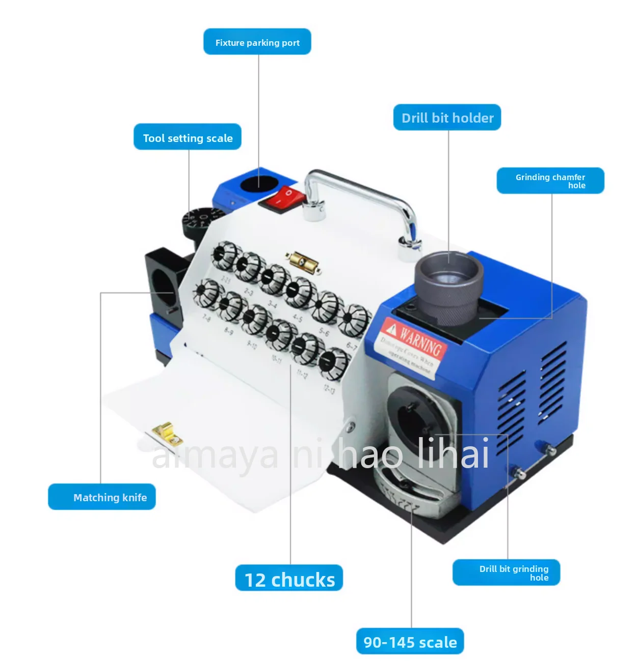 3-13 MM Electric Drill Bit Grinder Fully Automatic 220V/180W High-Precision Twist Drill Bit Sharpener Grinding Machine