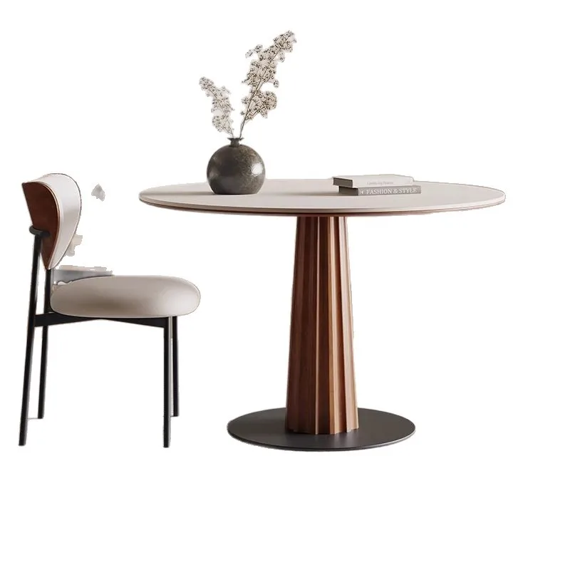 

Retro solid wood dining table, modern simple household small apartment table