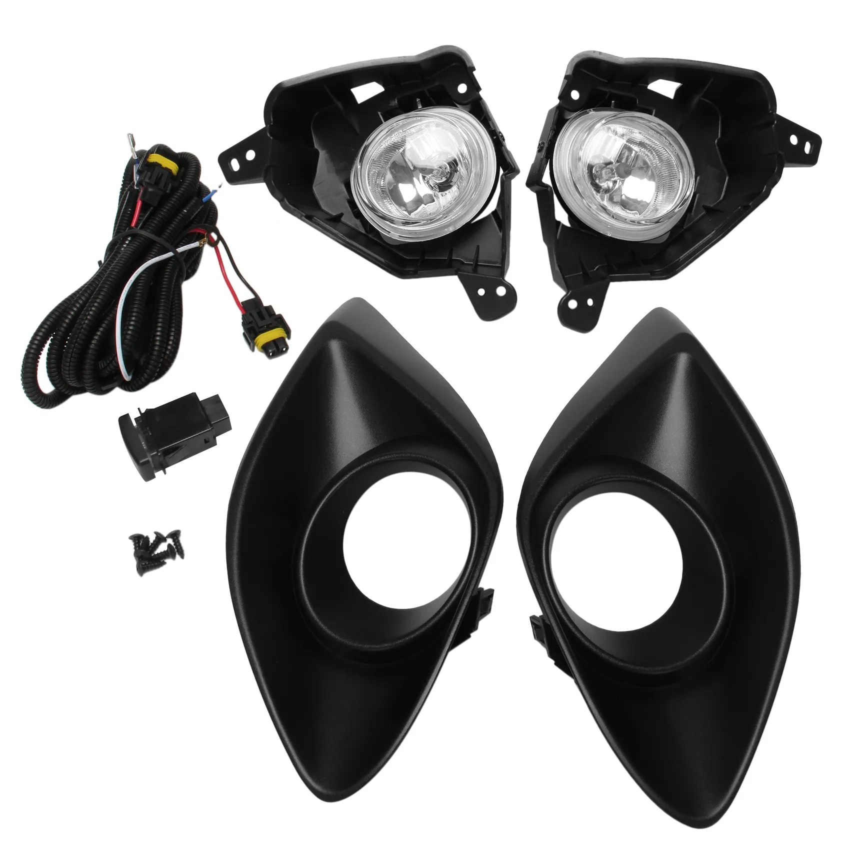 1 Pair Front Fog Lights Car Styling Spot Light Fog Lamps with Switch for Mazda 2 Demio 2010 2011 2012 2013 2014