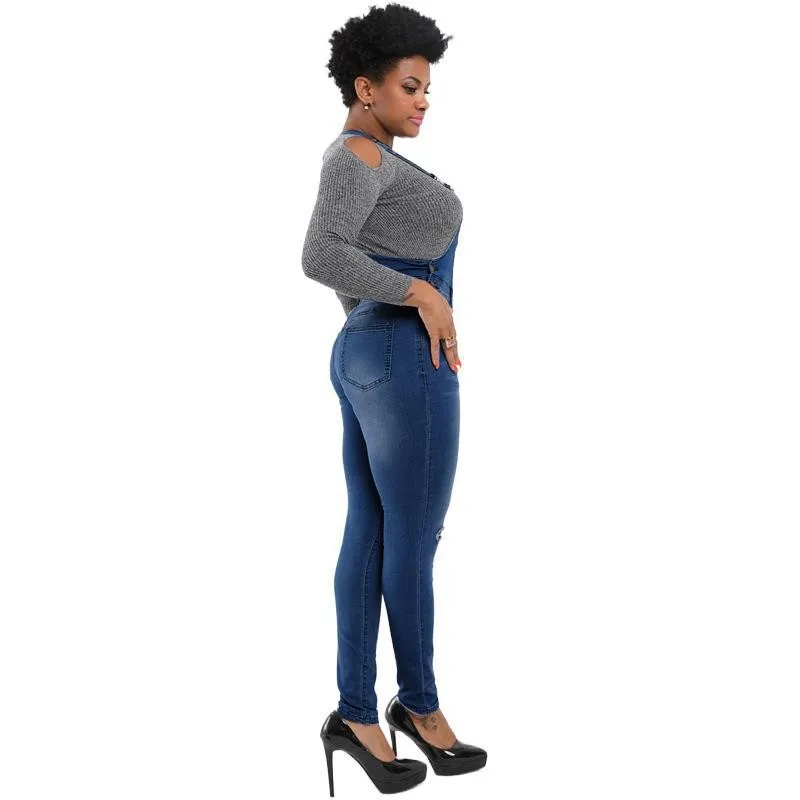   Nuovi jeans a gamba dritta a vita alta da donna punk Sle, cinturino Ba, sollevamento del sedere, pantaloni in denim elasticizzato in cotone con tracolla