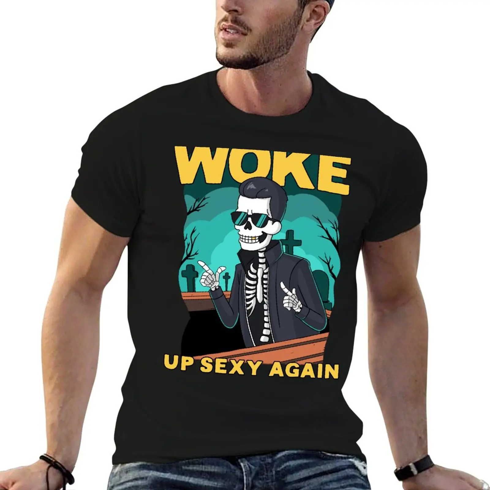 WOKE! Up Sexy Again T-Shirt t shirts for man slim fit t shirts designer funny t shirts dark humor T-shirt