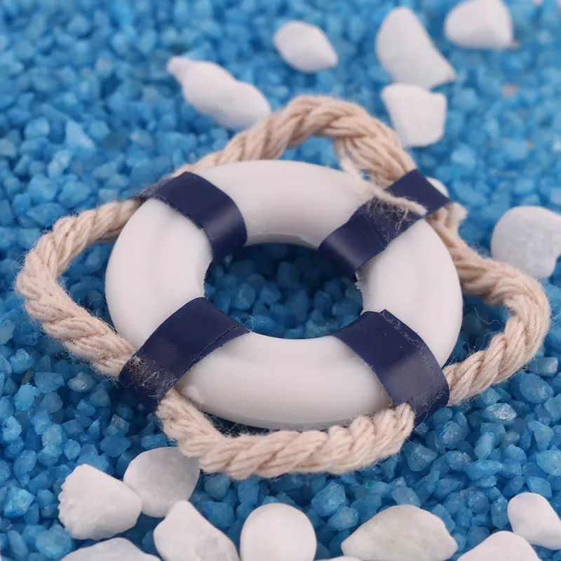 1Pc 1/12 Dollhouse Miniature Life Ring Life Buoy Mini Resin Simulation Swim Rings Model Toys Pretend Play Doll House Accessories