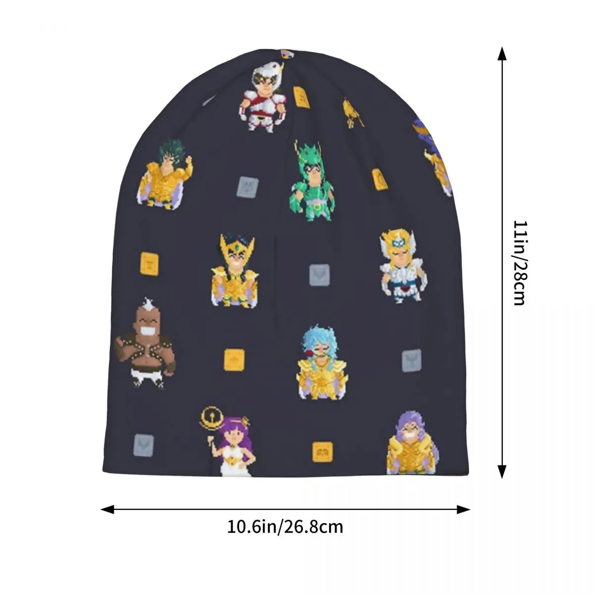 Retro Pixel Gamer Saint Seiya Knights Of The Zodiac Bonnet Hat Hip Hop Outdoor Skullies Beanies Hat Unisex Thermal Elastic Caps