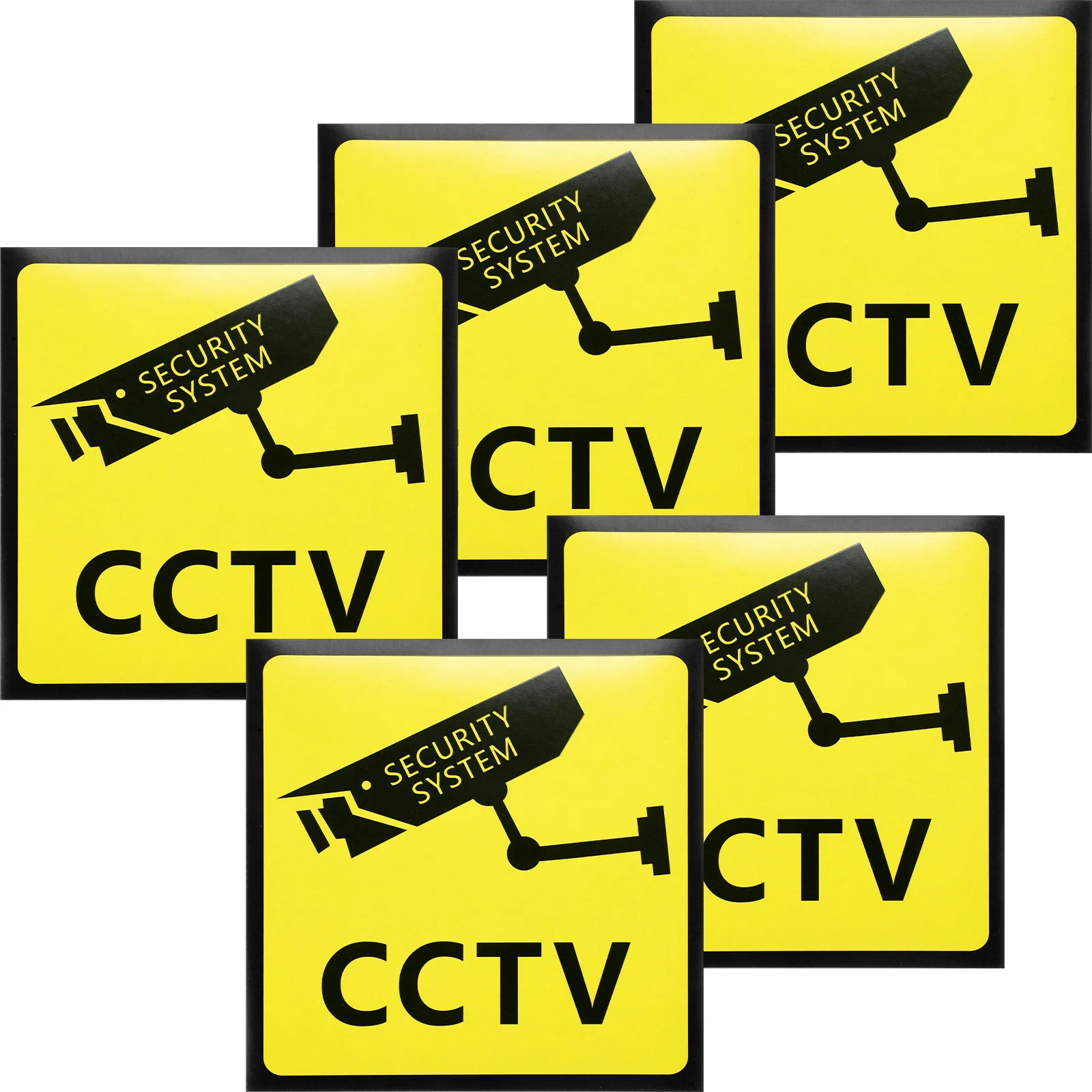 5 Pcs 24 Hour Camera Sign Video The Security Signs Stickers No Trespassing Outdoor