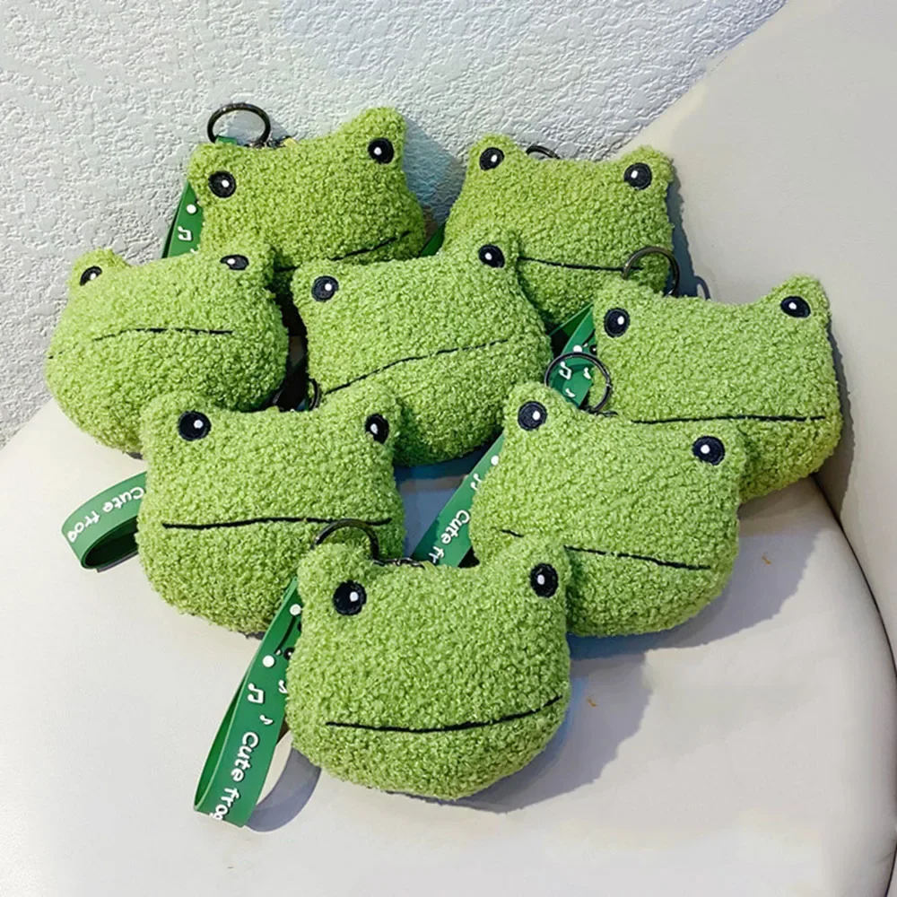 Cartoon Green Color Plush Frog Doll Doll Buckle Creative Cute Frog Bag Key Chain Pendant Jewelry Girl Gifts