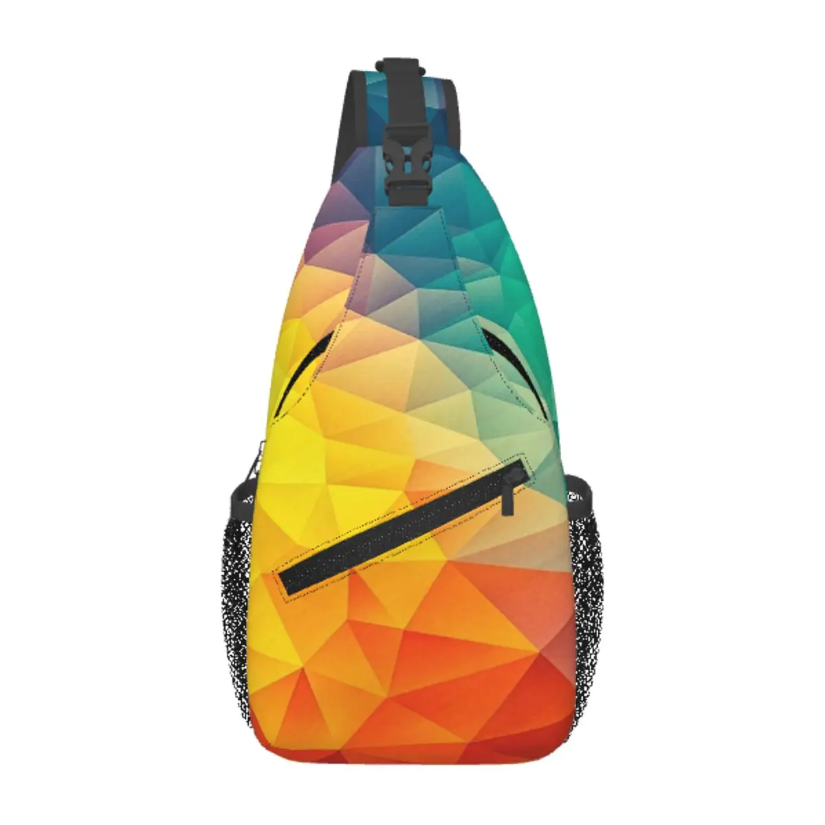 Bolsa de pecho Cubizm multicolor abstracta, tela de poliéster personalizada para oficina, bonito regalo personalizable