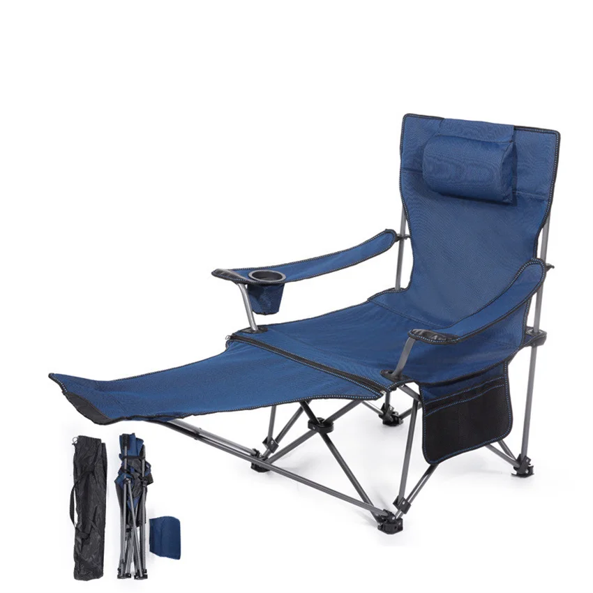 

Lightweight Portable Compact Fishing Leisure Chair Reclining Foldable Design with Cup Holder Footrest for Outdoor Beach Camp