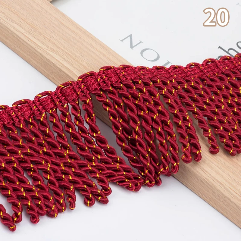 11Mx8cm Twist Tassel Fringe Trim Cord Gold Rope Lace Ribbon Trim Braided For Sewing Garment Shoes Bag Material Diy Accessories