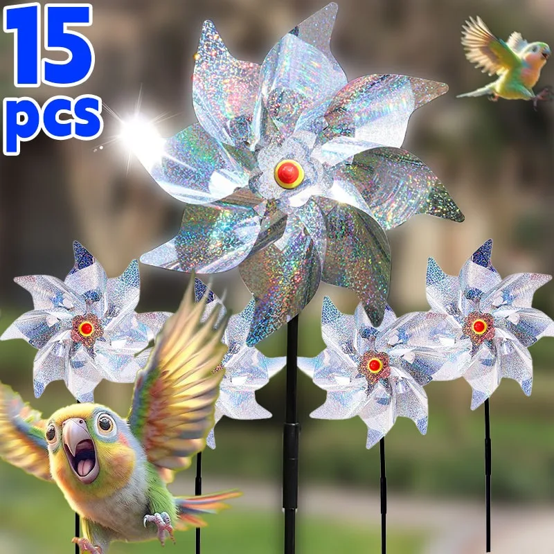 Windmill Bird Repellent Durabled Plastic Reflective Spins Effective Bird Deterrent Garden Yard Protected Tool Easy Outdoors Use