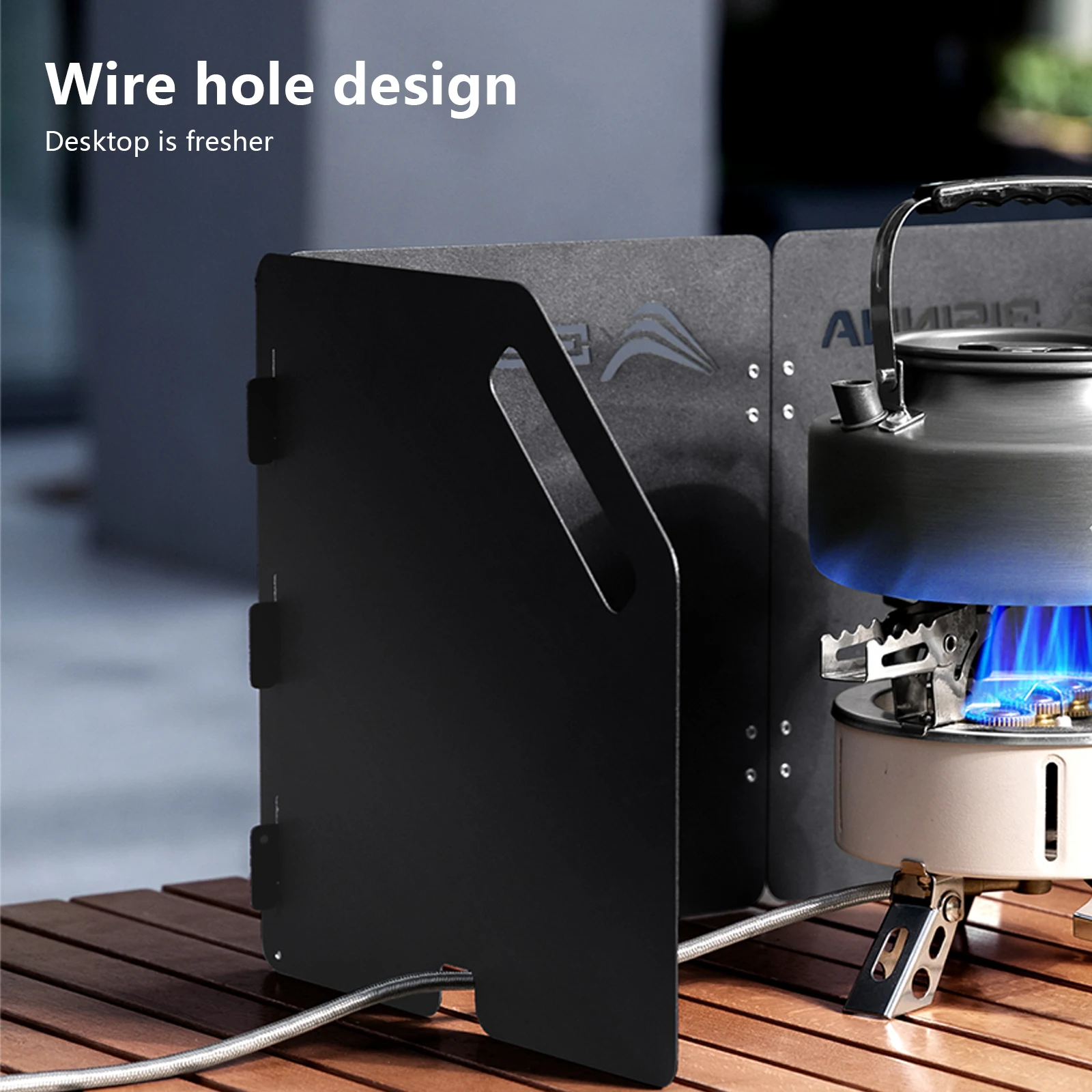 BISINNA Folding Gas Stove Windshield Camping Cooking Burner Windproof Screen For Outdoor Picnic Cassette Stove