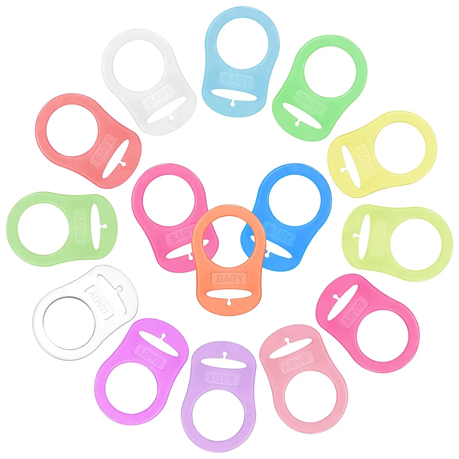 Chenkai 100pcs Transparent Silicone Baby Pacifier Mam Adapter O Rings NUK Dummy Adaptor Rings DIY Toy Accessories BPA Free