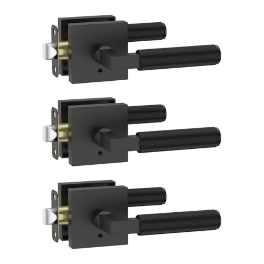 

Door Handles, Interior, Knurled Lever, Heavy Duty for Bedroom and Bathroom, Reversible Keyless for Right and Left Side AM0021
