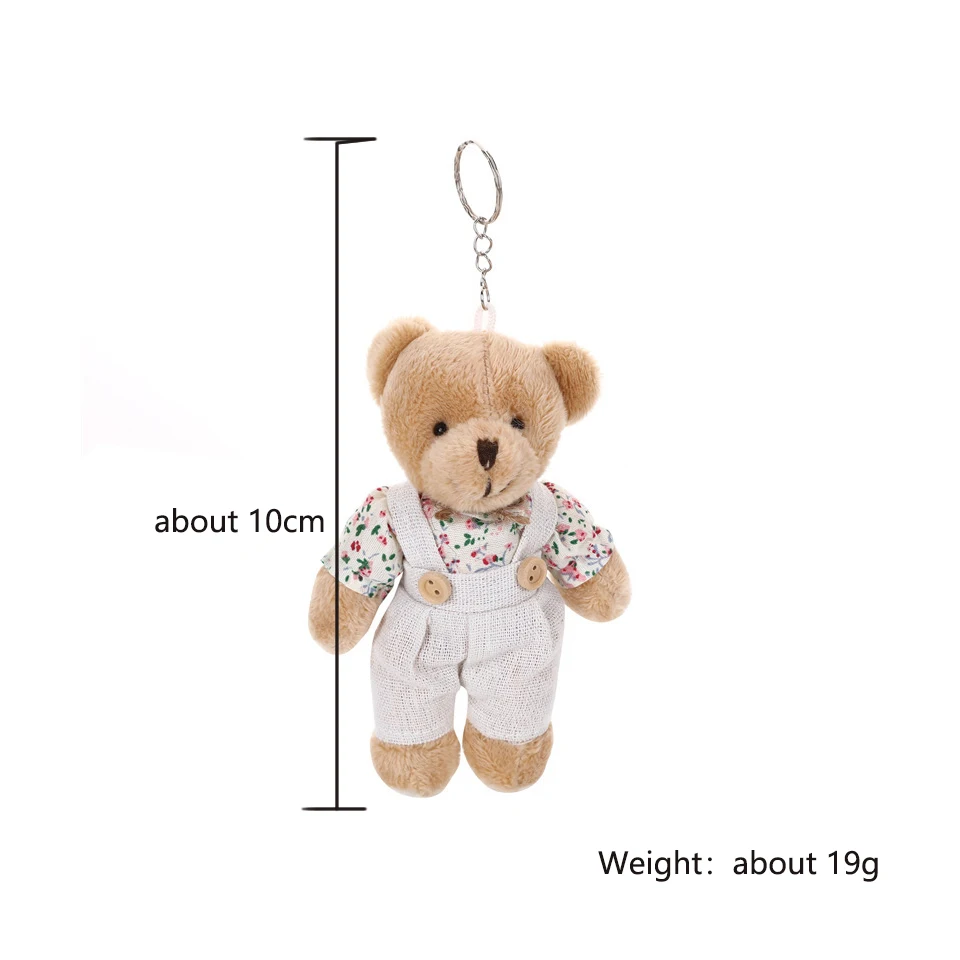 Yupsk Cute Wear Clothes Bear Plush Toy Cartoon Rabbit Pendant Soft Stuffed Doll Keychain Backpack Car Bag Key Ring Gift image 6