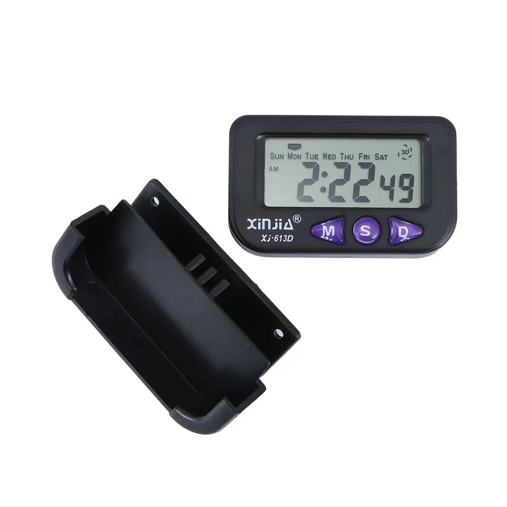 Creative Portable Pocket Sized Date Time Black Digital Electronic Alarm Clock Stopwatch Automotive