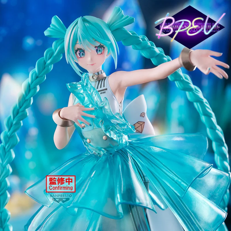 Bandai Banpresto Hatsune Miku Banpresto Evolve Clearluxe-Emeraldgem Asli Figur Anime Model Koleksi Mainan Figurine