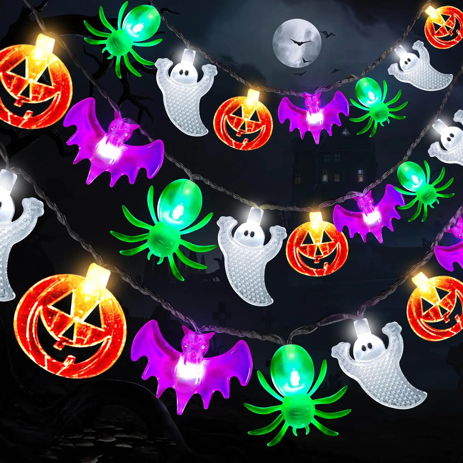 3m Halloween LED Lichterketten batterie betriebene Halloween Lichterketten für Halloween Party Innen garten Innenhof Dekorationen