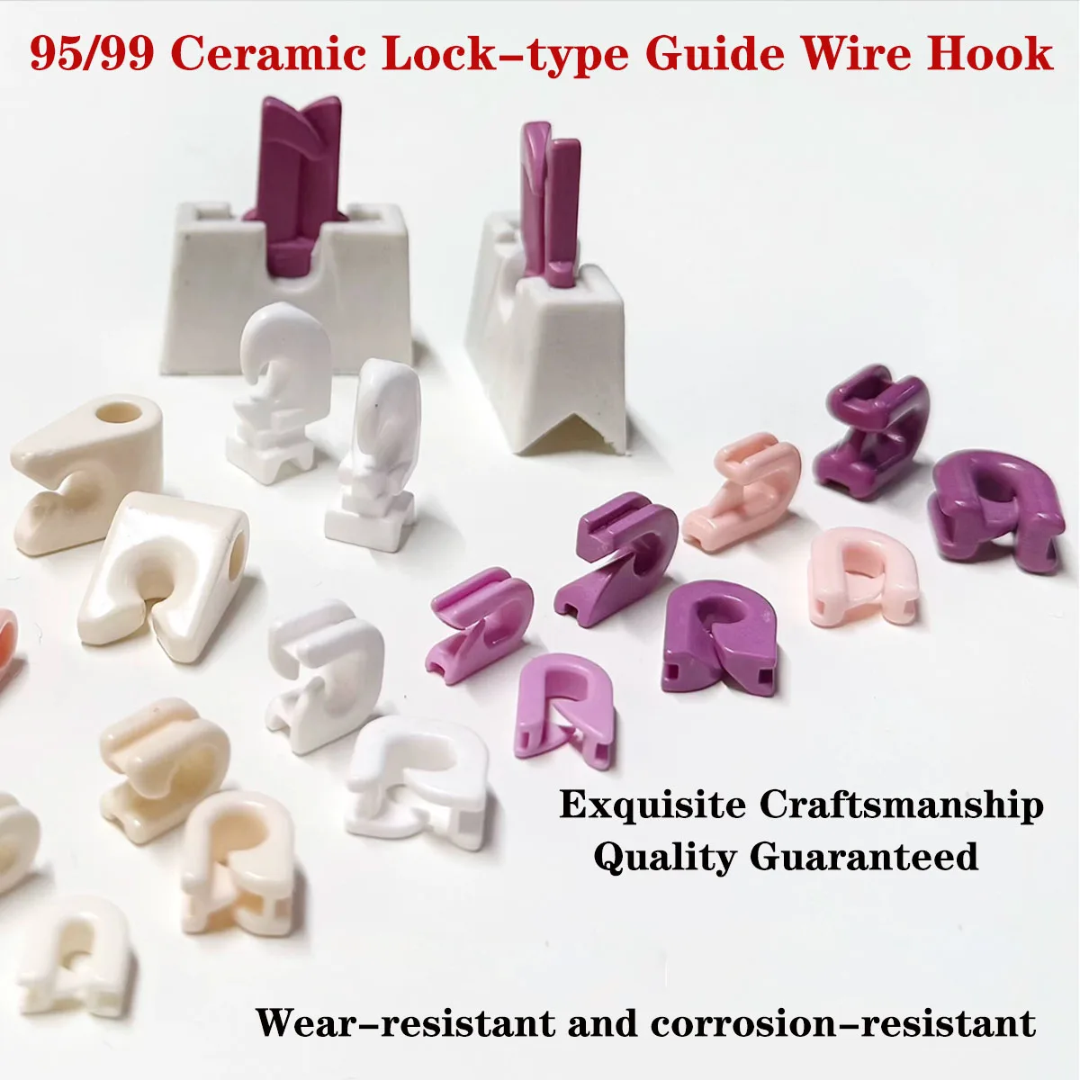 95/99 Alumina Ceramic Lock Type Wire Guide Hook Wear Resistant Textile Thread Guide High Hardness Spinning Machine Guide Eyelet