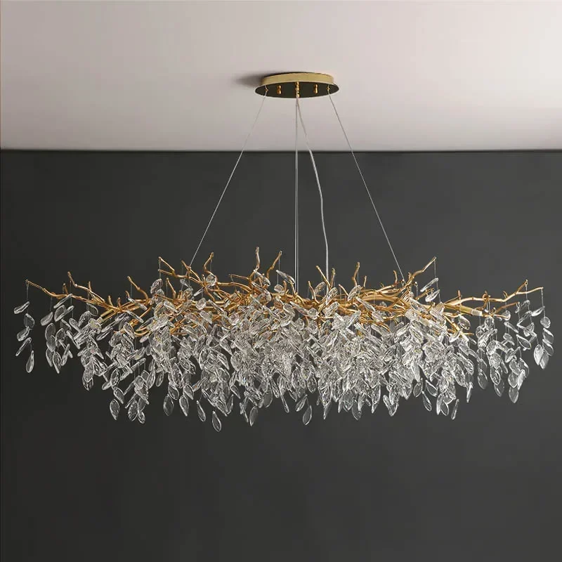 Luxury Modern Ceiling Chandelier Interior Decoration Villa Dining Living Room Crystal Pendant Lamp Home LED Lighting Fixtures