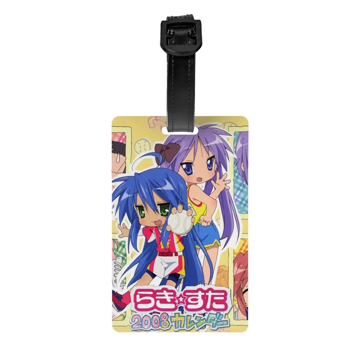 Custom Kawaii Lucky Star Anime Luggage Tag With Name Card Japanese Game Privacy Cover ID Label for Travel Bag Suitcase