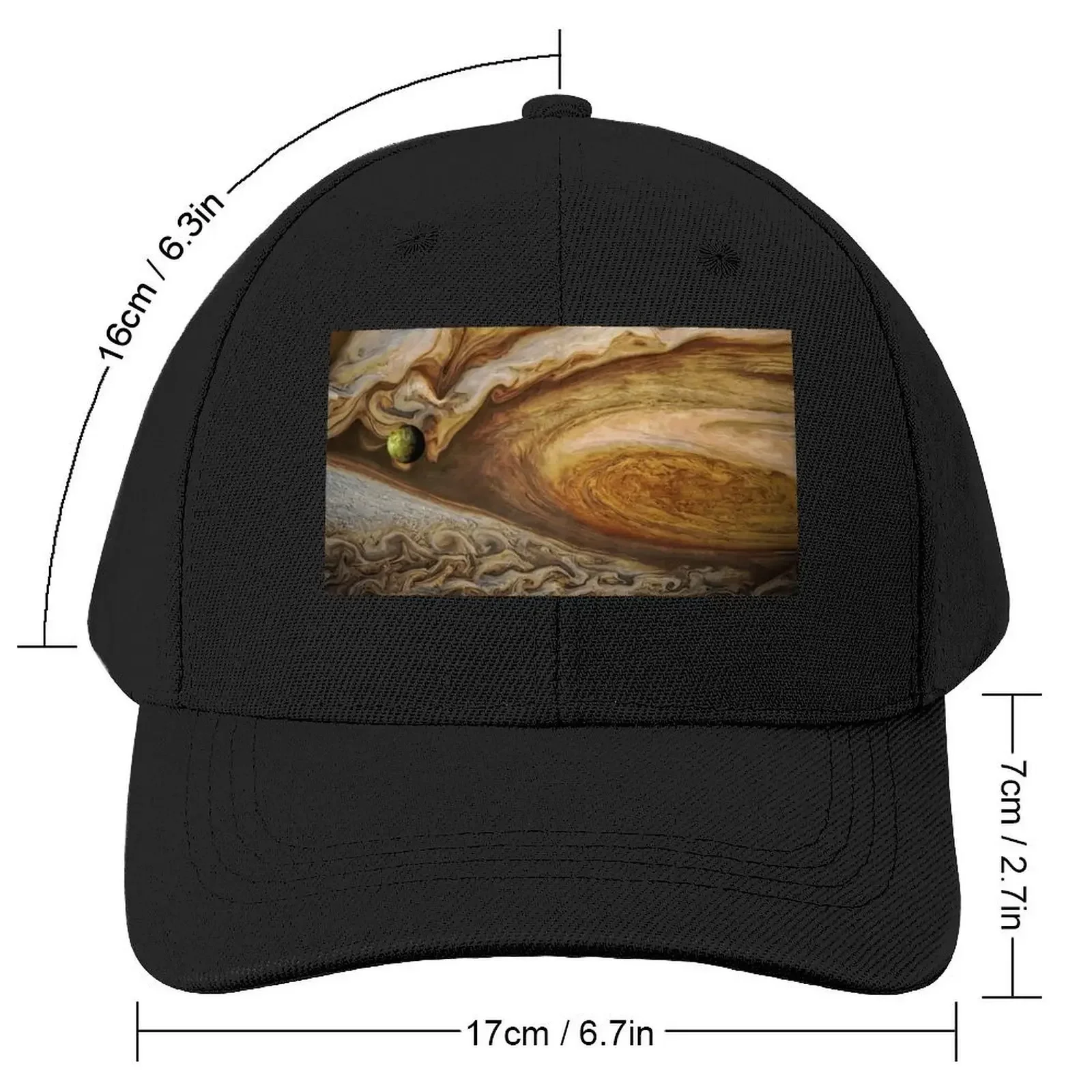 Callisto passing before Jupiter, space exploration, astronomy Baseball Cap Custom Cap Icon Men's Luxury Women's