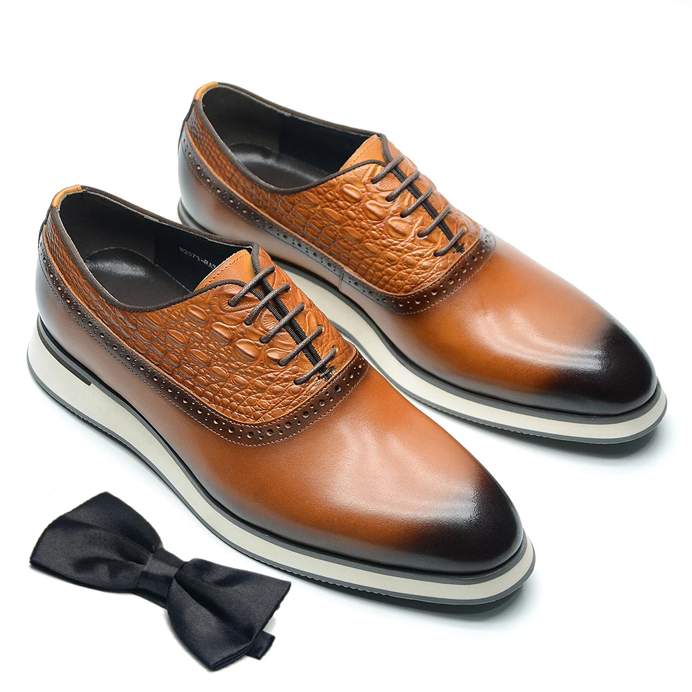 

Men's Genuine Leather Formal Shoes High Quality Casual Oxford Sneaker Business Shoes Black Brown Lace-up Comfortable Man Shoe