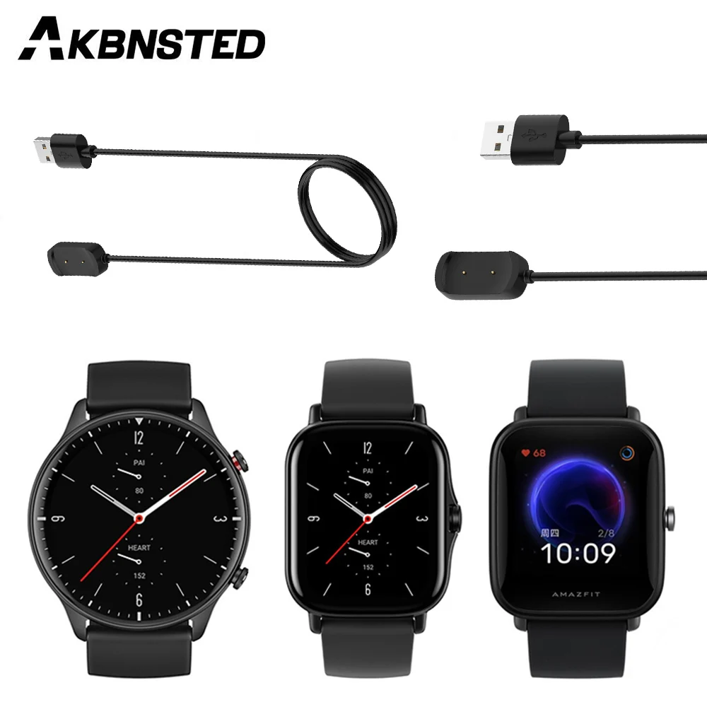 Akbnsting 1 متر سريع شاحن المغناطيسي شحن حوض ل Huami Amazfit T-Rex برو/GTS 2/GTR 2/Bip U/GTR ساعة ذكية صغيرة USB شاحن