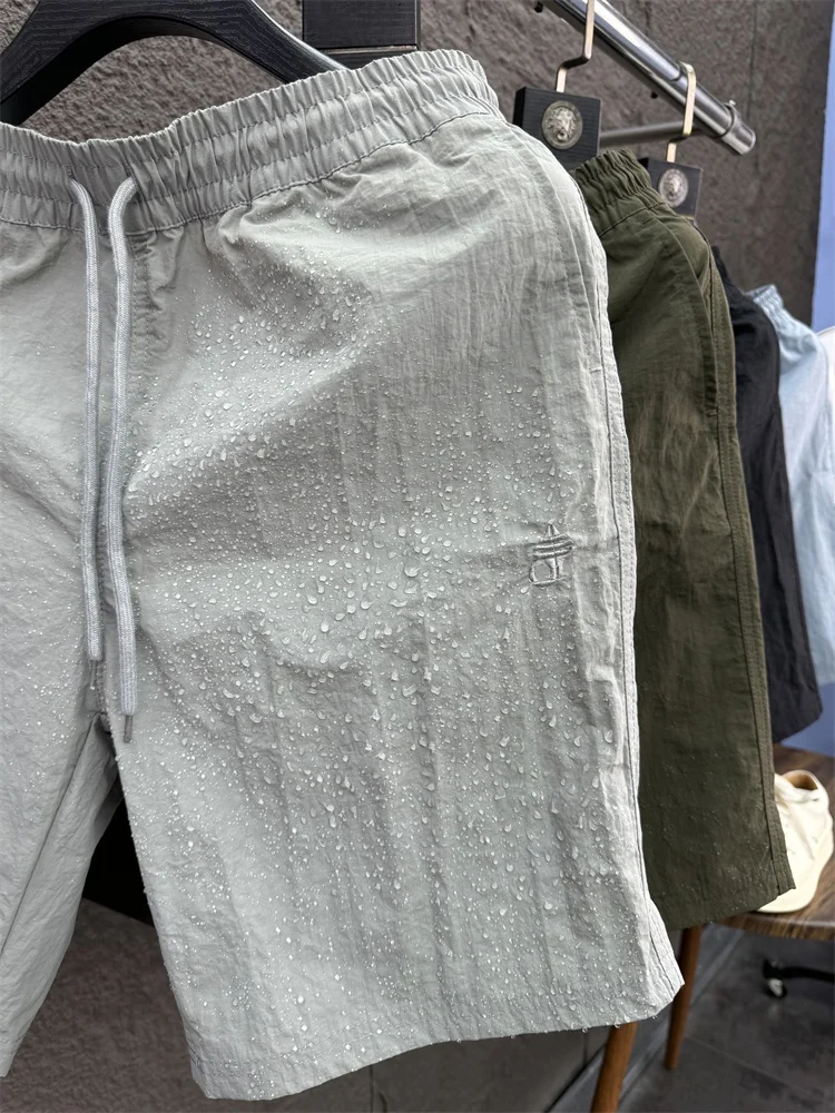 

Мужские летние повседневные свободные прямые хлопковые ноги, устойчивые к улицу, длиной пять четвертей, с вышивкой в американском стиле