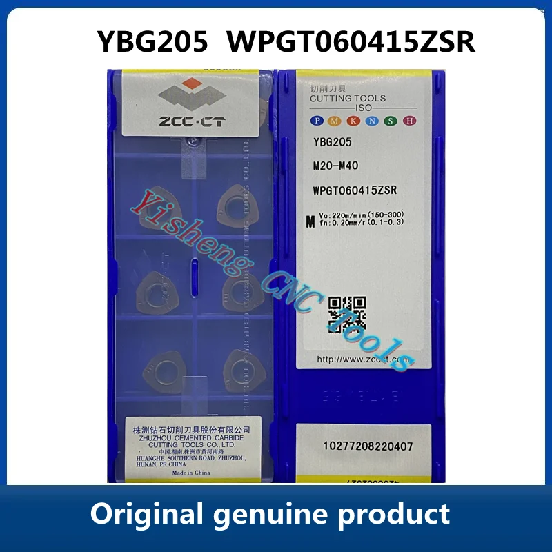 

Original genuine product ZCC CT WPGT YBG205 WPGT060415ZSR YBG212 YBM351 YBC302 Milling Cutter Inserts CNC cutting tools