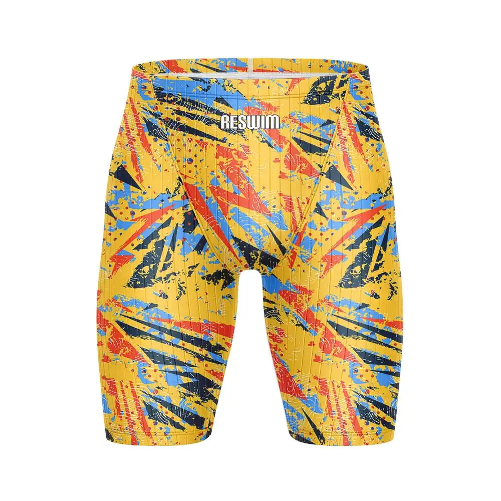 

2024 Men's Swim Jammer Shorts Endurance Athletic Training Swimsuit Swimming Trunks Boys Beach Tights Short Jammers Bathing Suit