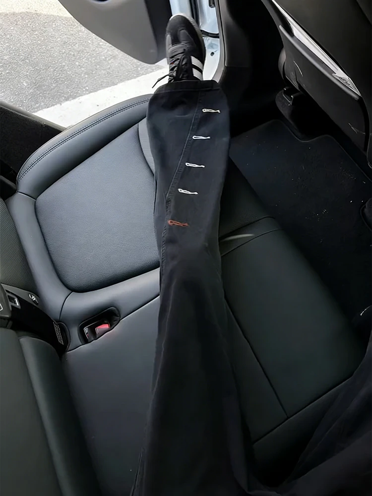 

Мужские джинсы Bla American High Street с вышивкой, прямого кроя, модные, для стройности, премиум-класса, молодежные