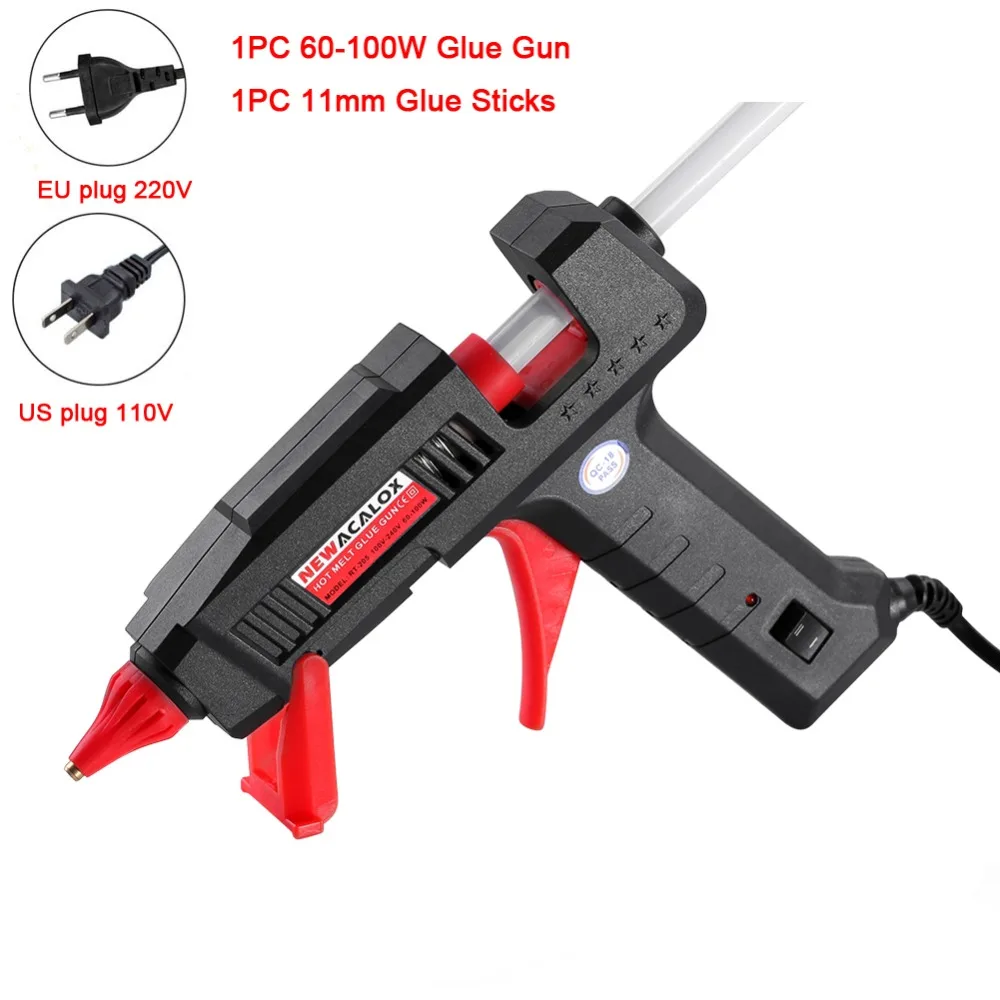 Newacalox-hot Melt Industrial Glue Gun Sticks Faça Você Mesmo Arts Repair Tool ue Eua 60w 100w 11 mm 1pc