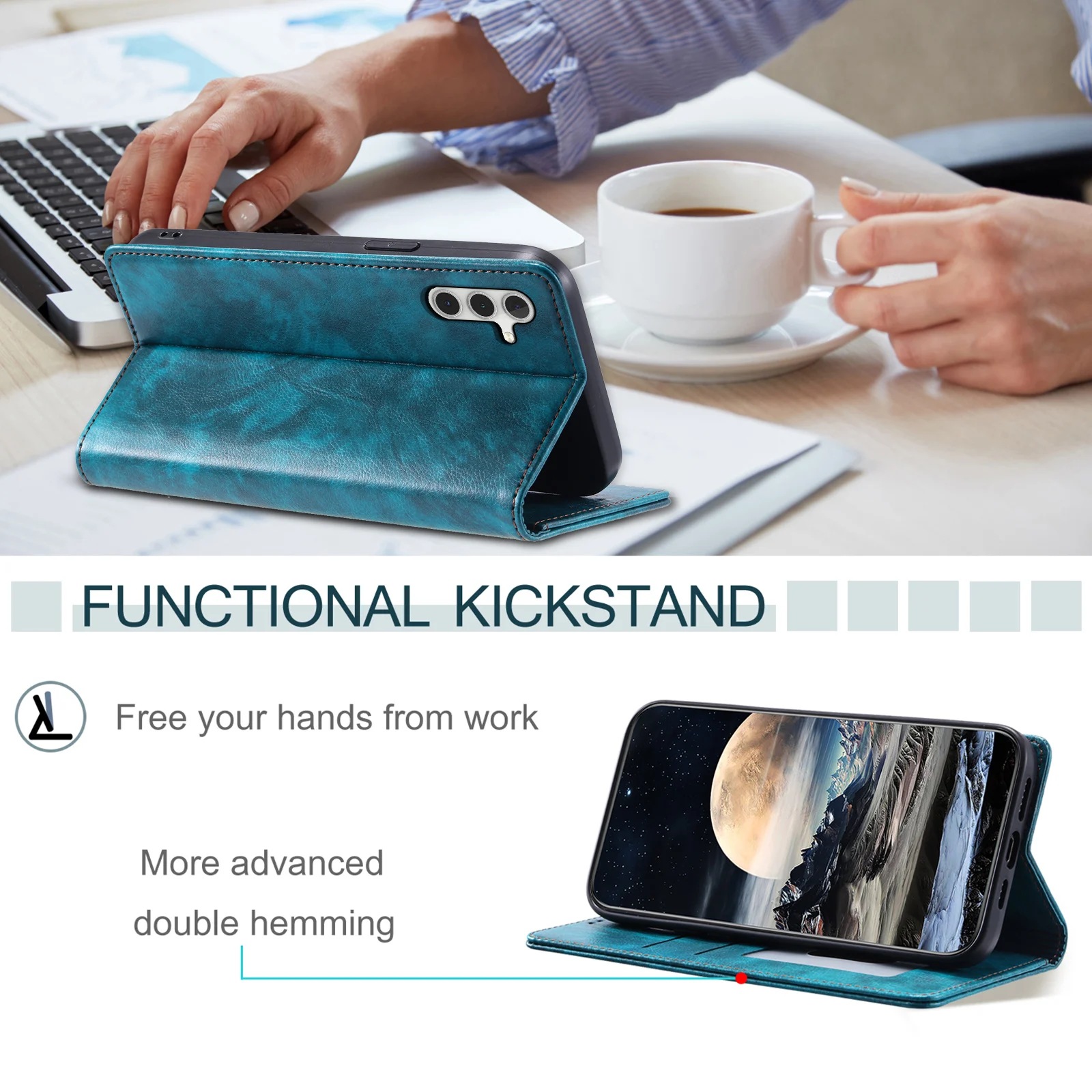 For Samsung Galaxy S23 FE Phone Case Lychee Silicone Protective Case Flip Leather Case