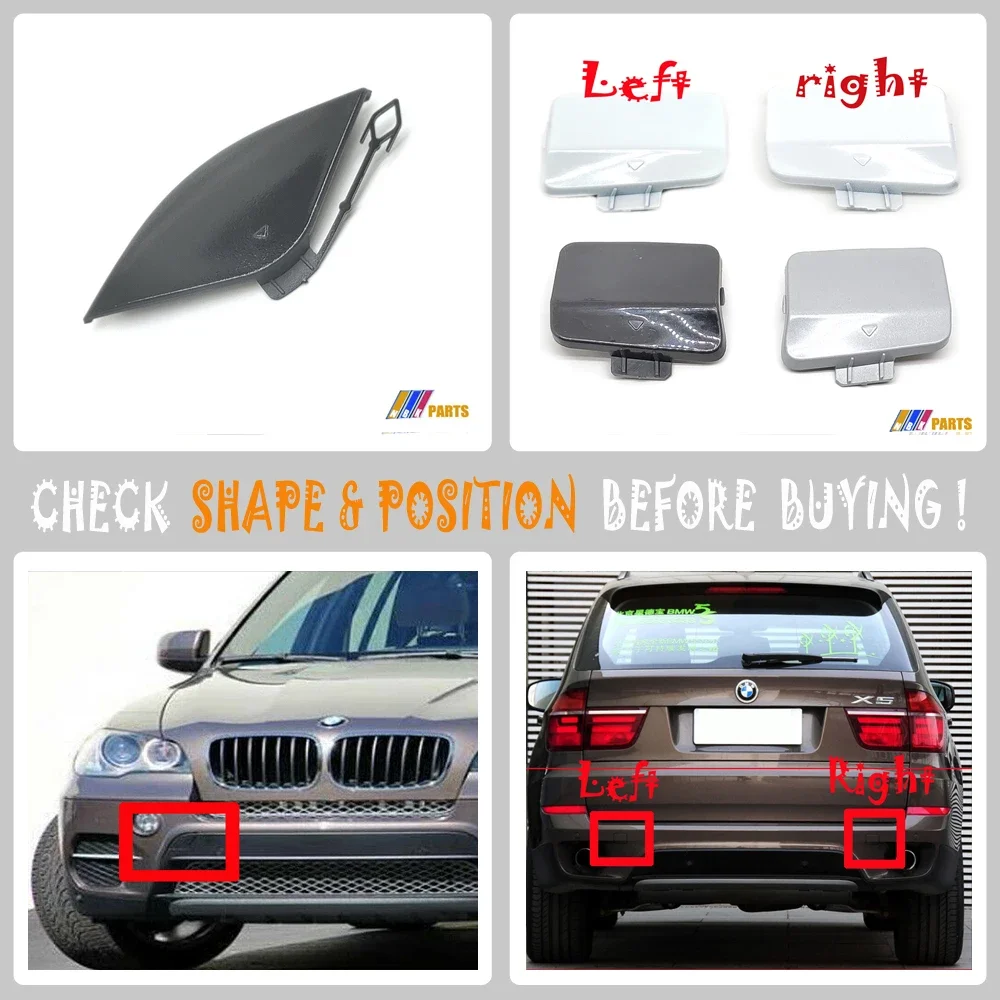 TOW COVER for 10-13 BMW X5 Series E70 LCI  30i 35i 40i 50i 30dX 35iX 40dX 40iX 50iX M50dX xDrive sDrive FRONT & REAR