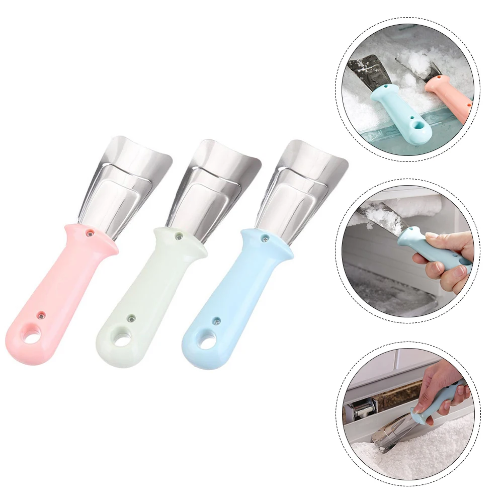 

3 Pcs Freezer Ice Scraper Deicing Shovel Removal Scoop Tool Stainless Steel for