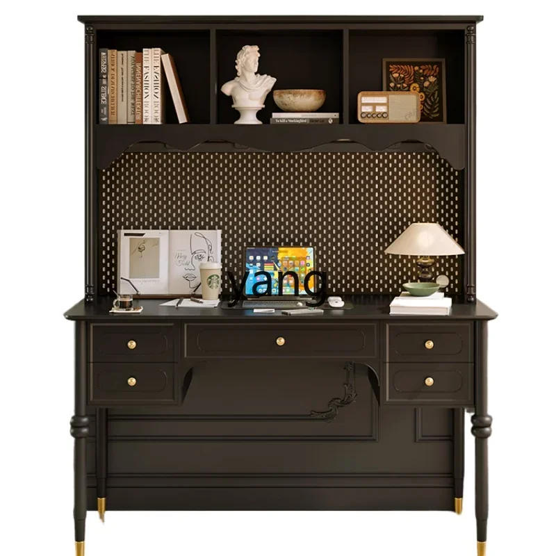 MM  Solid Wood Desk Household Student Adult Bookshelf Integrated with Hole Board Table Chair Computer Desk