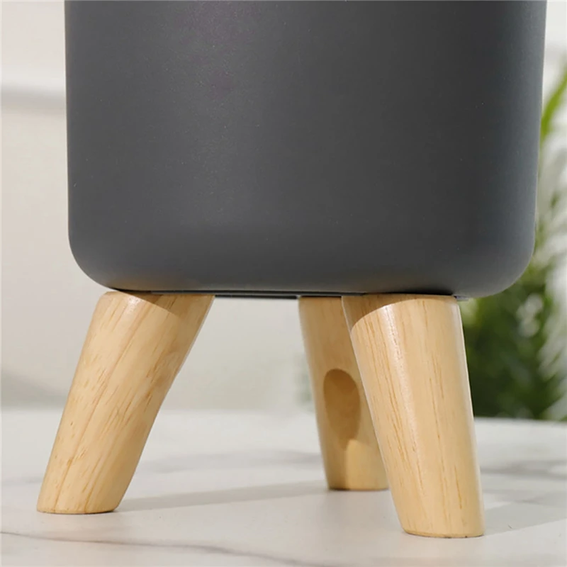 2X Modern Plant Pots with Wooden Legs Holder Bedroom Living Room Floor Standing Potted Flower Pot A